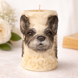 Bougie Bouledogue Français Personnalisable en Cire de Soja | Aleks Senses