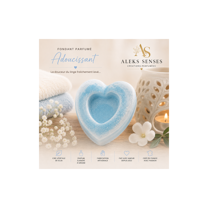 Fondant parfumé Adoucissant | Cire végétale & Parfum de Grasse | Aleks Senses