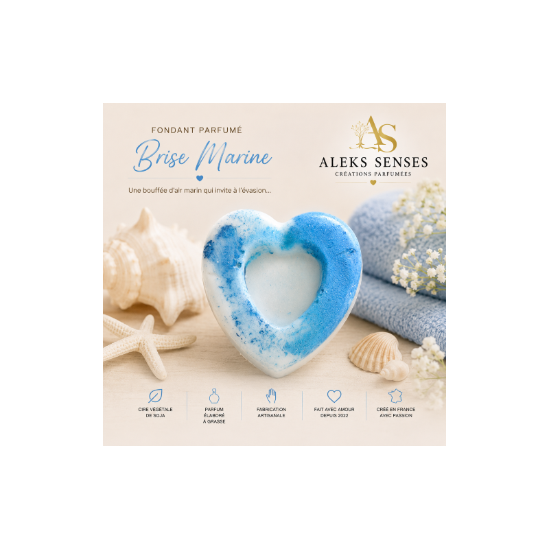 Fondant parfumé Brise Marine | Cire végétale & Parfum de Grasse | Aleks Senses
