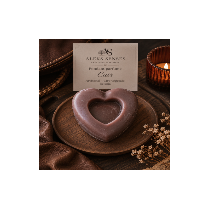 Fondant parfumé Cuir | Cire végétale & Parfum de Grasse | Aleks Senses