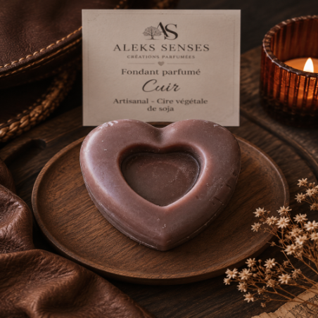 Fondant parfumé Cuir | Cire végétale & Parfum de Grasse | Aleks Senses