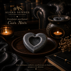 Fondant parfumé Cuir Noir | Cire végétale & Parfum de Grasse | Aleks Senses