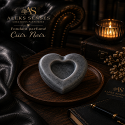 Fondant parfumé Cuir Noir | Cire végétale & Parfum de Grasse | Aleks Senses