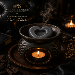 Fondant parfumé Cuir Noir | Cire végétale & Parfum de Grasse | Aleks Senses