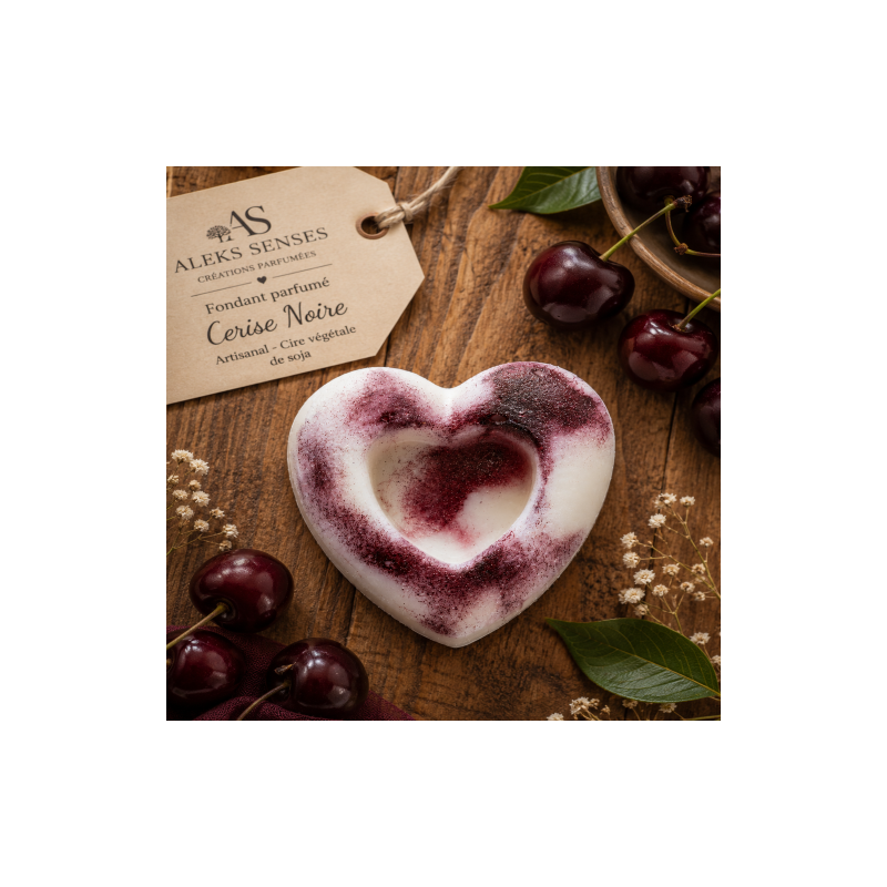 Fondant parfumé Cerise Noire | Cire végétale & Parfum de Grasse | Aleks Senses