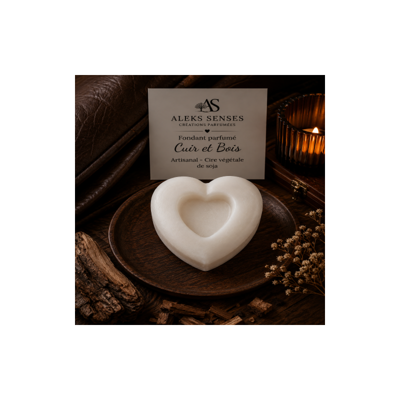 Fondant parfumé Cuir et Bois | Cire végétale & Parfum de Grasse | Aleks Senses