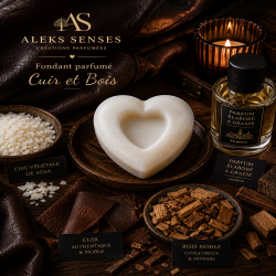 Fondant parfumé Cuir et Bois | Cire végétale & Parfum de Grasse | Aleks Senses