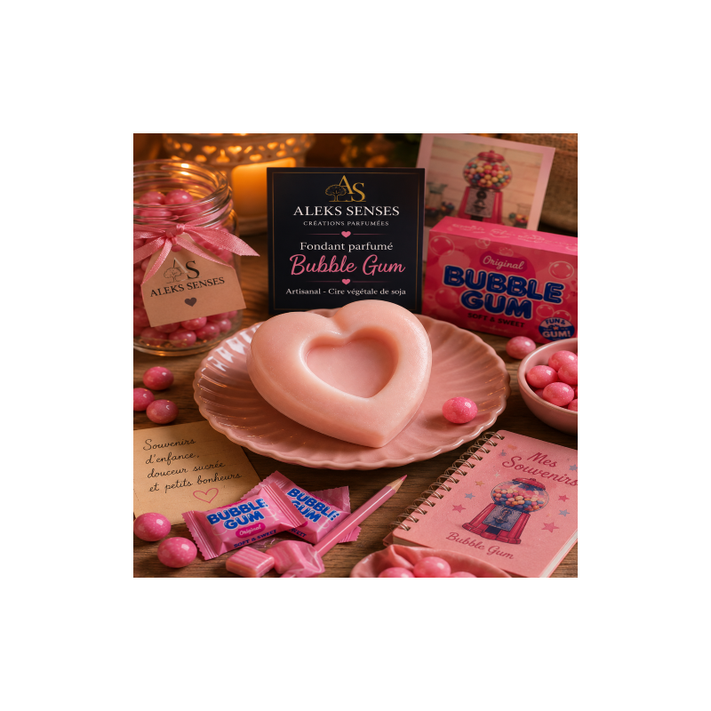 Fondant parfumé Bubble Gum | Cire végétale & Parfum de Grasse | Aleks Senses