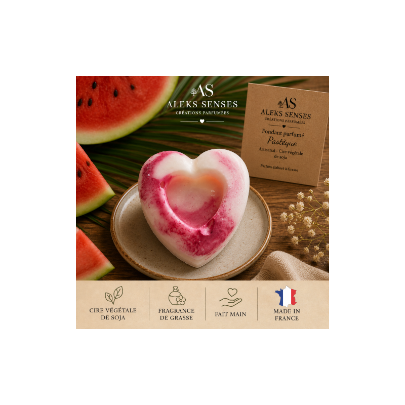 Fondant parfumé Pastèque | Cire végétale & Parfum de Grasse | Aleks Senses