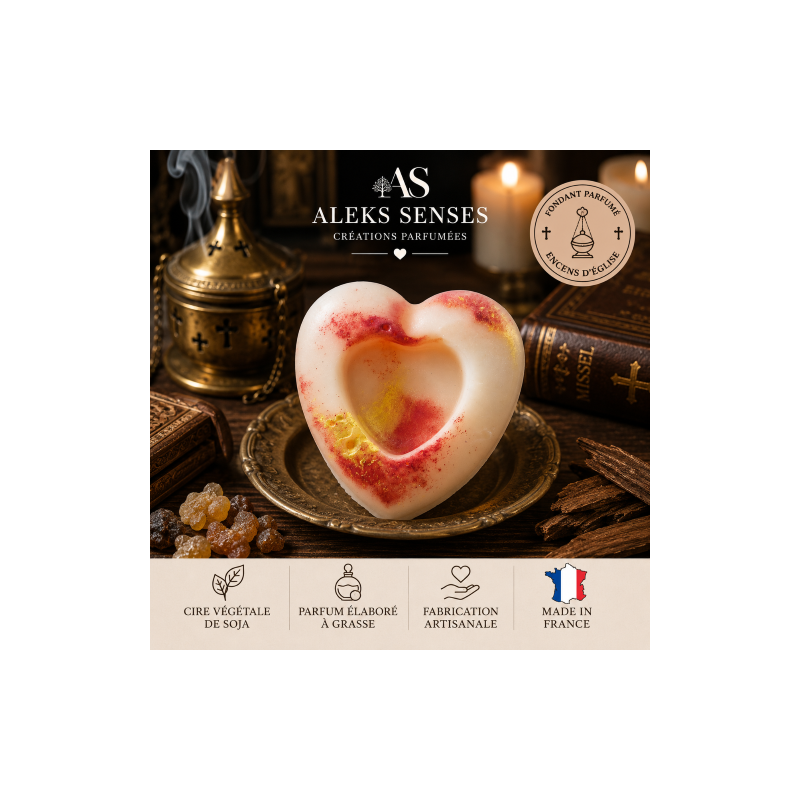 Fondant parfumé Encens d'Église | Cire végétale & Parfum de Grasse | Aleks Senses