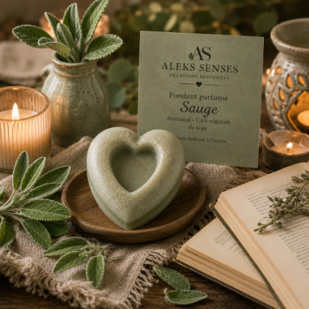 Fondant parfumé Sauge | Cire végétale & Parfum de Grasse | Aleks Senses