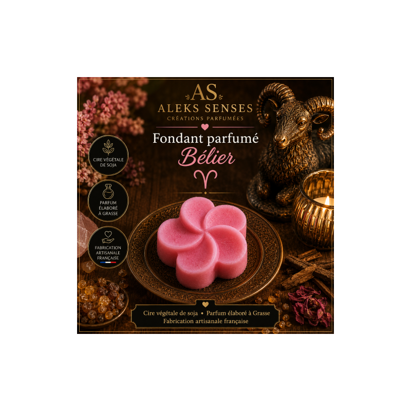 Fondant parfumé Bélier | Cire végétale & Parfum de Grasse | Aleks Senses