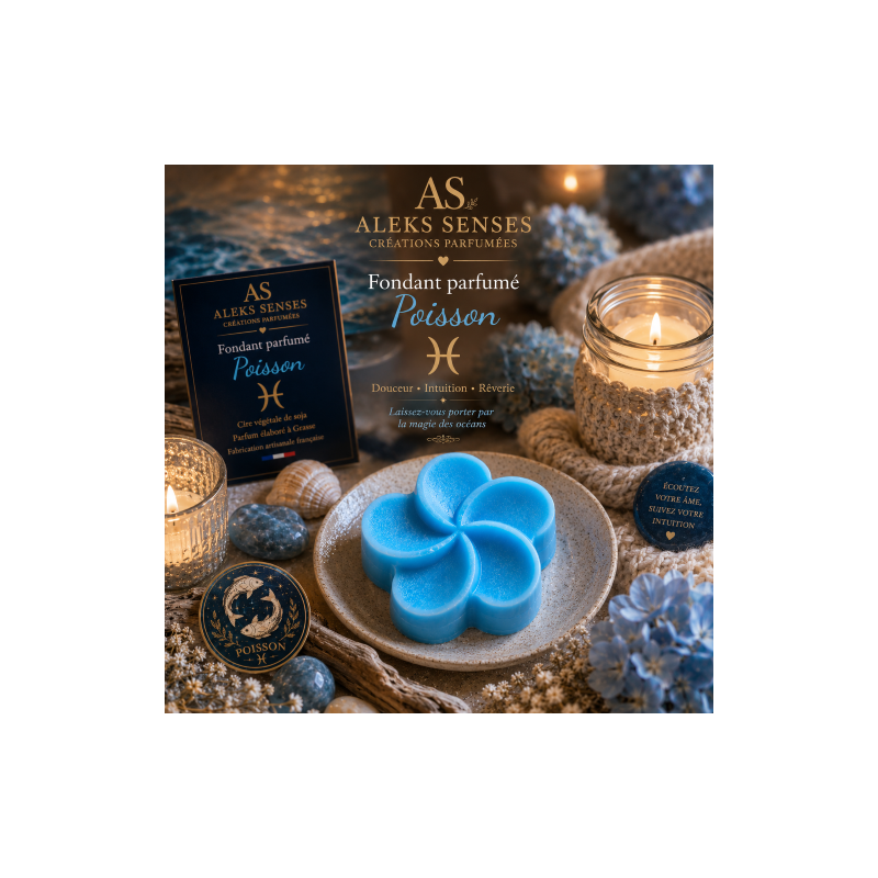 Fondant parfumé Poisson | Cire végétale & Parfum de Grasse | Aleks Senses