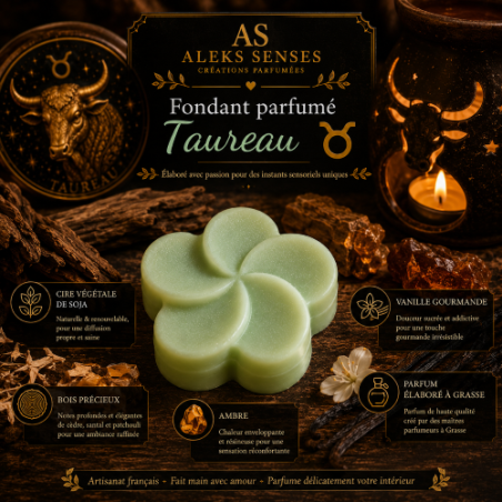 Fondant parfumé Taureau | Cire végétale & Parfum de Grasse | Aleks Senses