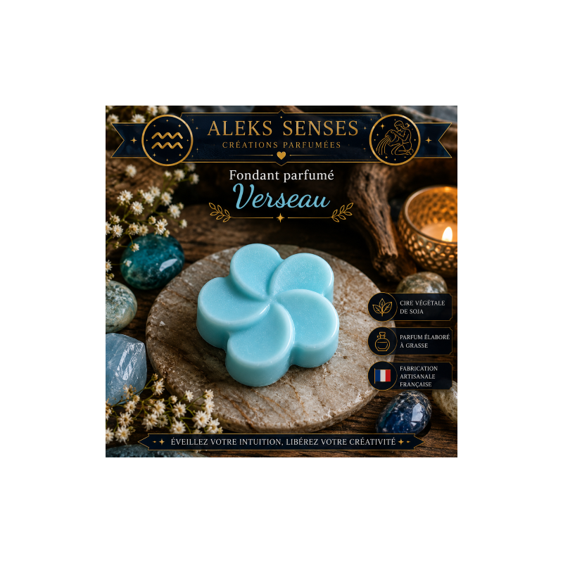 Fondant parfumé Verseau | Cire végétale & Parfum de Grasse | Aleks Senses