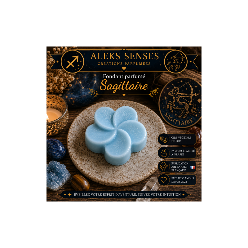 Fondant parfumé Sagittaire | Cire végétale & Parfum de Grasse | Aleks Senses