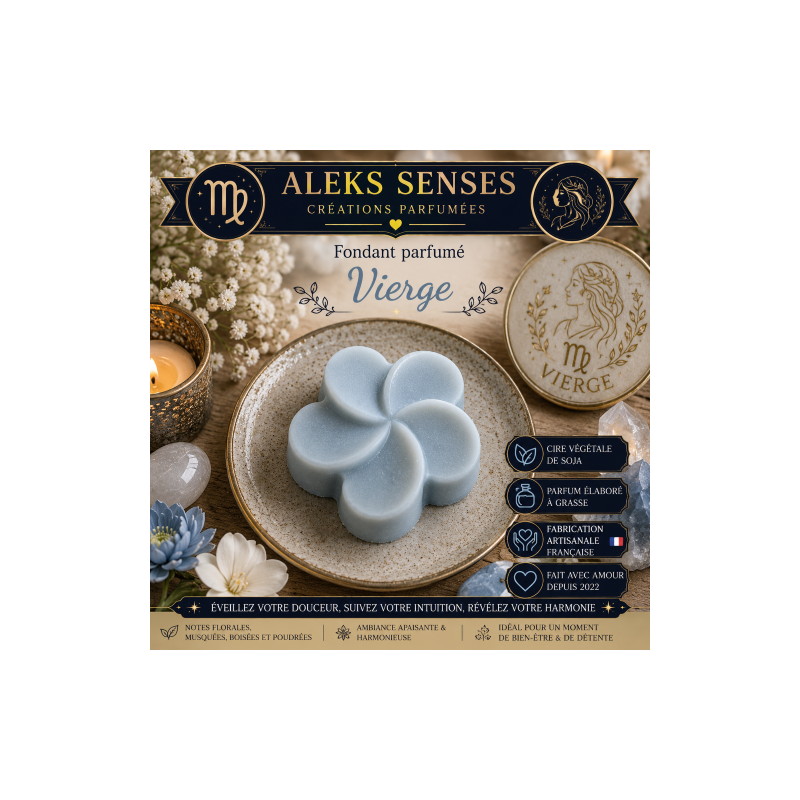 Fondant parfumé Vierge | Cire végétale & Parfum de Grasse | Aleks Senses