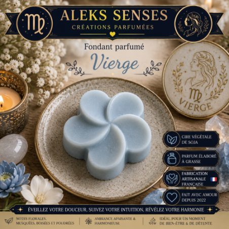 Fondant parfumé Vierge | Cire végétale & Parfum de Grasse | Aleks Senses