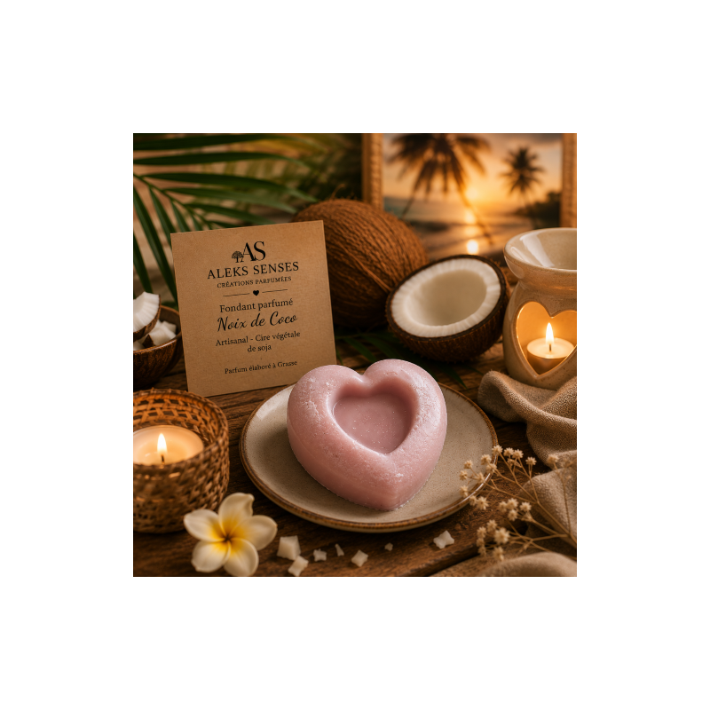 Fondant parfumé Noix de Coco | Cire végétale & Parfum de Grasse | Aleks Senses