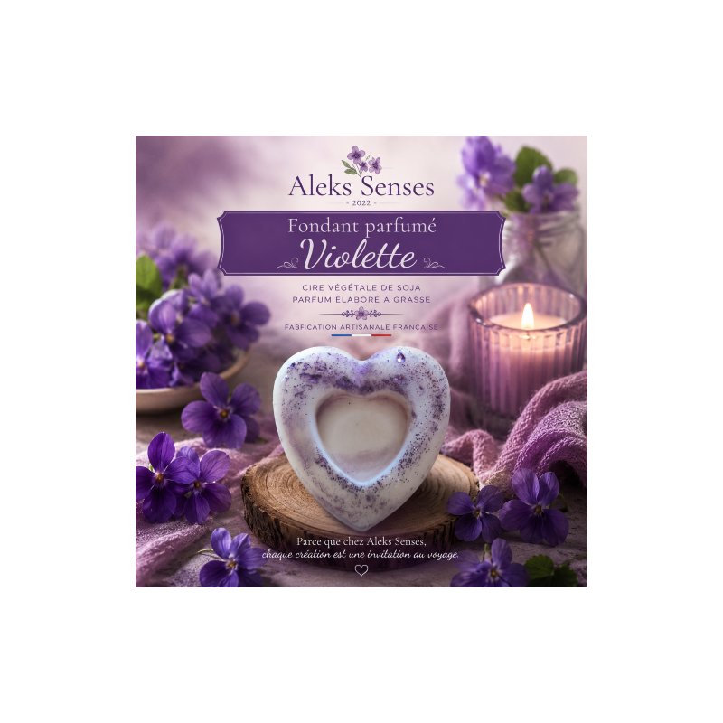 Fondant parfumé Violette | Cire végétale & Parfum de Grasse | Aleks Senses