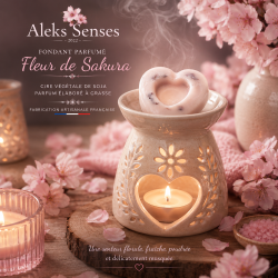 Fondant parfumé Fleur de Sakura | Cire végétale & Parfum de Grasse | Aleks Senses