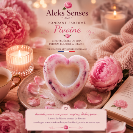 Fondant parfumé Pivoine | Cire végétale & Parfum de Grasse | Aleks Senses