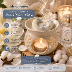 Fondant parfumé Lotus Blanc Coton | Cire végétale & Parfum de Grasse | Aleks Senses
