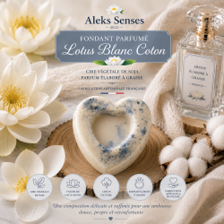 Fondant parfumé Lotus Blanc Coton | Cire végétale & Parfum de Grasse | Aleks Senses