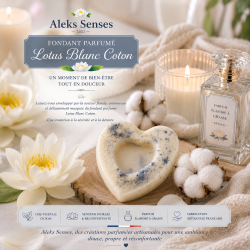 Fondant parfumé Lotus Blanc Coton | Cire végétale & Parfum de Grasse | Aleks Senses