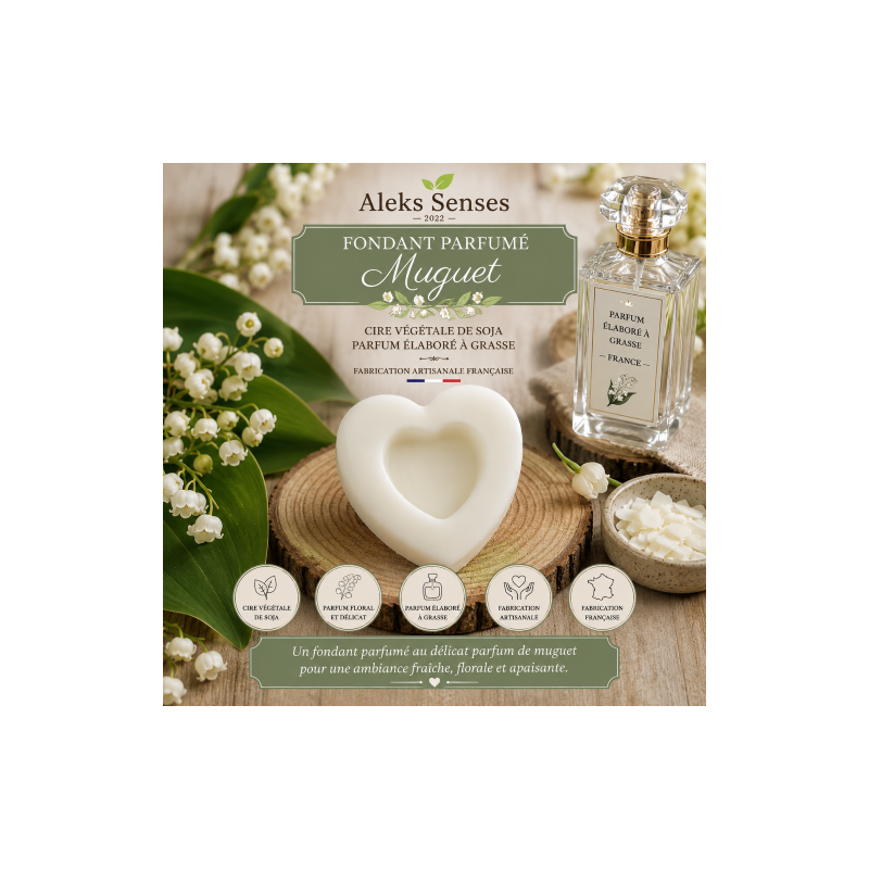 Fondant parfumé Muguet | Cire végétale & Parfum de Grasse | Aleks Senses