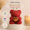 Bougie Ours Cœur Personnalisable en Cire de Soja | Aleks Senses