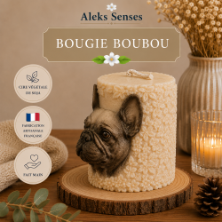 Bougie Bouledogue Français Personnalisable en Cire de Soja | Aleks Senses