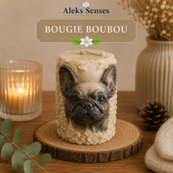 Bougie Bouledogue Français Personnalisable en Cire de Soja | Aleks Senses