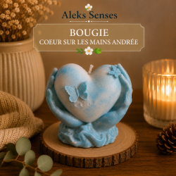 Bougie Cœur sur les Mains Personnalisable en Cire de Soja | Aleks Senses