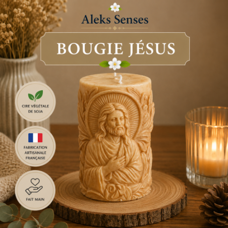 Bougie Jésus Personnalisable en Cire de Soja | Aleks Senses