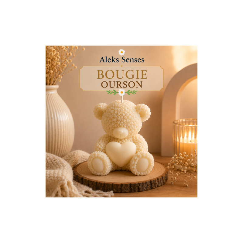 Bougie Ourson Personnalisable en Cire de Soja | Aleks Senses