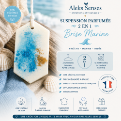 Suspension parfumée 2 en 1 Brise Marine  Cire végétale | Aleks Senses