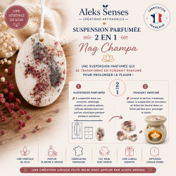 Suspension parfumée Nag Champa 2 en 1 – Cire végétale | Aleks Senses