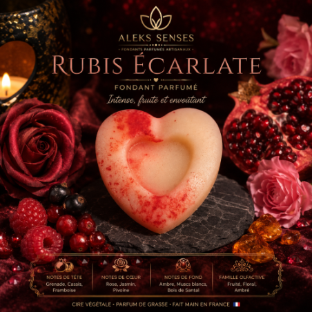 Fondant parfumé Rubis Écarlate | Fondant artisanal fruité et ambré | Aleks Senses