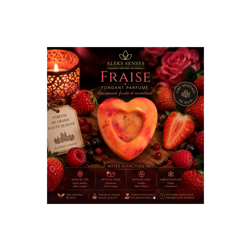 Fondant parfumé Fraise | Fondant artisanal fruité | Aleks Senses
