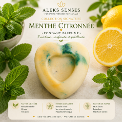 Fondant parfumé Menthe Citronnée | Fondant artisanal frais aux agrumes | Aleks Senses