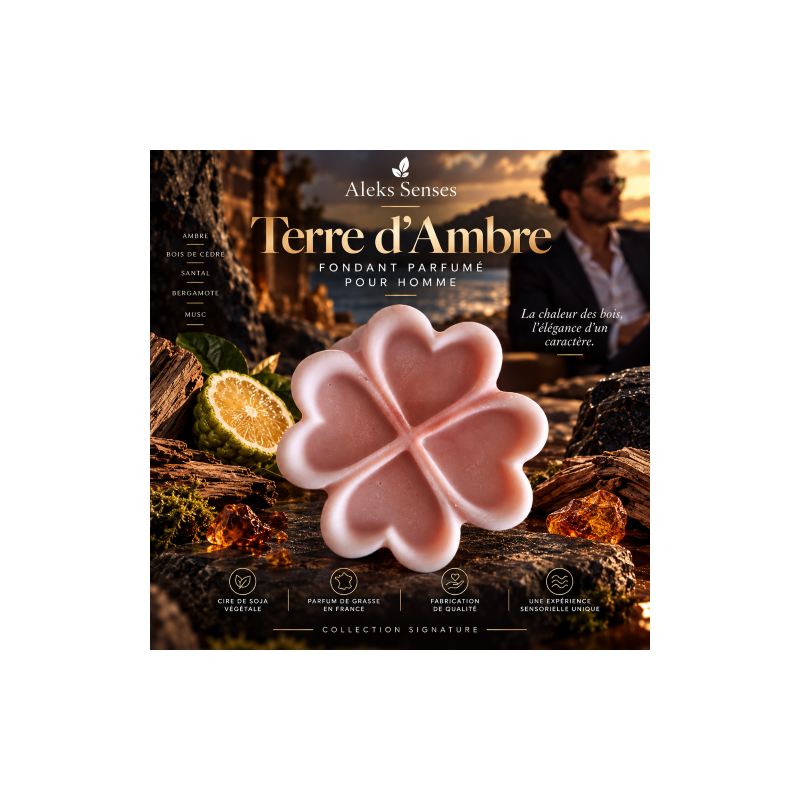 Fondant parfumé Terre d'Ambre | Fondant artisanal boisé et ambré | Aleks Senses