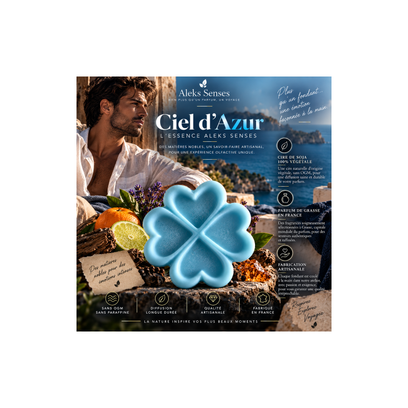 Fondant parfumé Ciel d'Azur | Fondant artisanal parfum de Grasse | Aleks Senses
