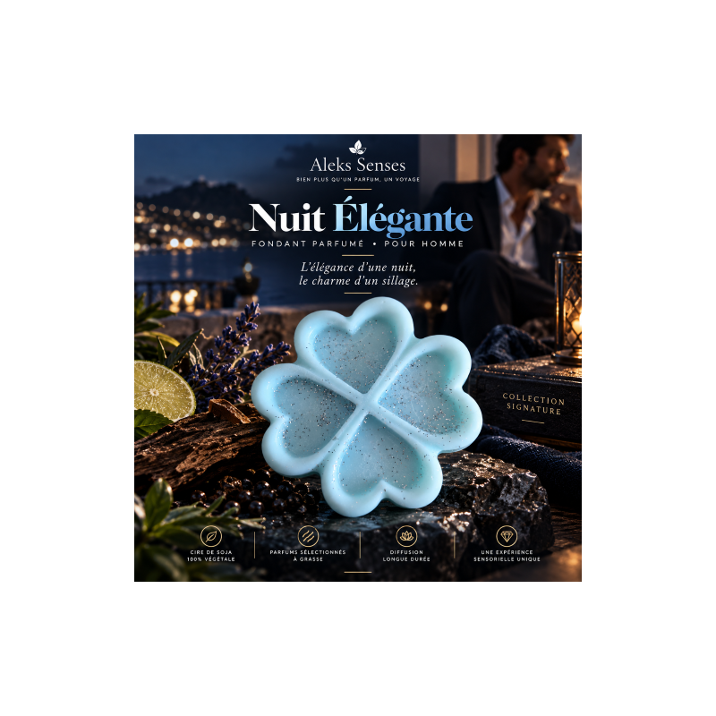 Fondant parfumé Nuit Élégante | Fondant artisanal boisé et épicé | Aleks Senses