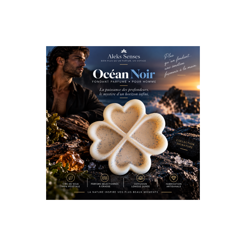 Fondant parfumé Océan Noir | Fondant artisanal marin et boisé | Aleks Senses