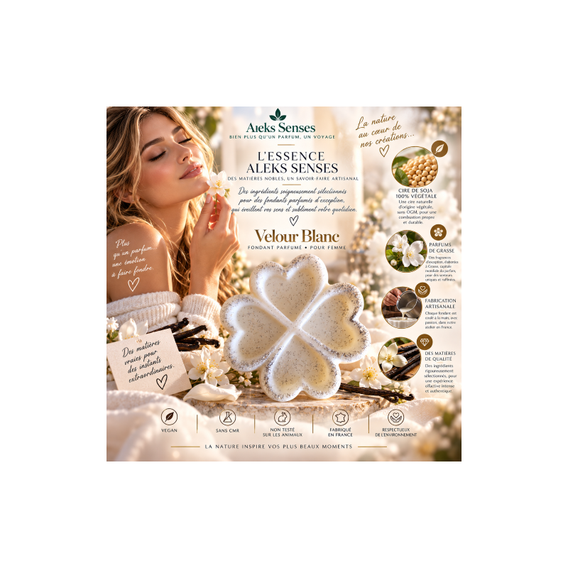 Fondant parfumé Velours Blanc | Fondant artisanal floral et musqué | Aleks Senses