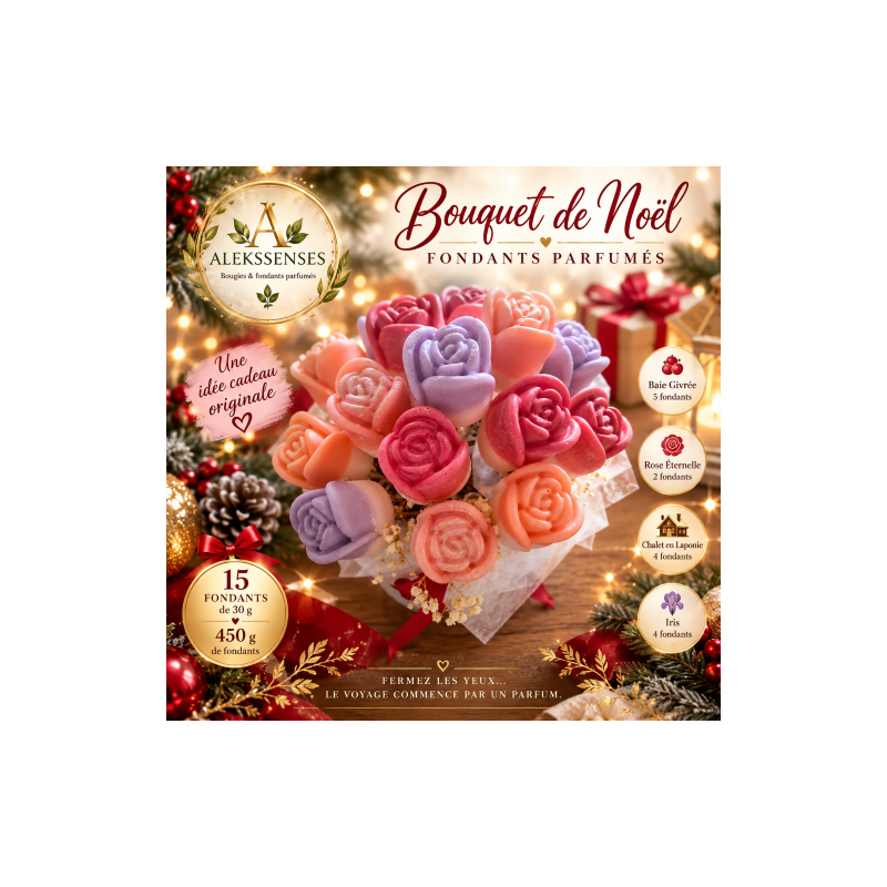 Bouquet de Noël parfumé 15 roses | Aleks Senses